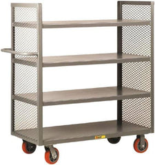 Little Giant - 3,600 Lb Capacity, 4 Shelf, 2-Sided Steel Truck - 65-1/2" Long x 30" Wide x 57" High, Polyurethane Wheels - Americas Industrial Supply