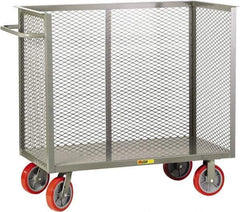 Little Giant - 3,600 Lb Capacity, 3-Sided Steel Bulk Truck - 65-1/2" Long x 30" Wide x 47" High, Polyurethane Wheels - Americas Industrial Supply