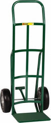 Little Giant - 600 Lb Capacity 47" OAH Hand Truck with Foot Kick - 12 x 14" Base Plate, Continuous Handle, Steel, Flat-Free Microcellular Foam Wheels - Americas Industrial Supply