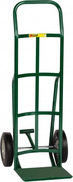 Little Giant - 800 Lb Capacity 47" OAH Hand Truck with Foot Kick - 12 x 14" Base Plate, Continuous Handle, Steel, Solid Rubber Wheels - Americas Industrial Supply