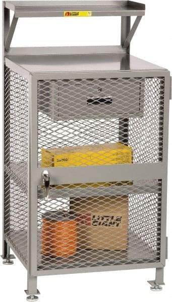 Little Giant - 1 Drawer Enclosed Shop Desk - 24 Inch Wide x 22 Inch Deep x 52 Inch High, Gray - Americas Industrial Supply