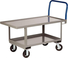 Little Giant - 2,000 Lb Capacity Steel Raised Deck Platform Truck - Steel Deck, 24" OAW, 48" Platform Length x 26" Platform Height, Mold On Rubber Casters - Americas Industrial Supply