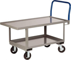 Little Giant - 2,000 Lb Capacity Steel Raised Deck Platform Truck - Steel Deck, 30" OAW, 48" Platform Length x 26" Platform Height, Mold On Rubber Casters - Americas Industrial Supply