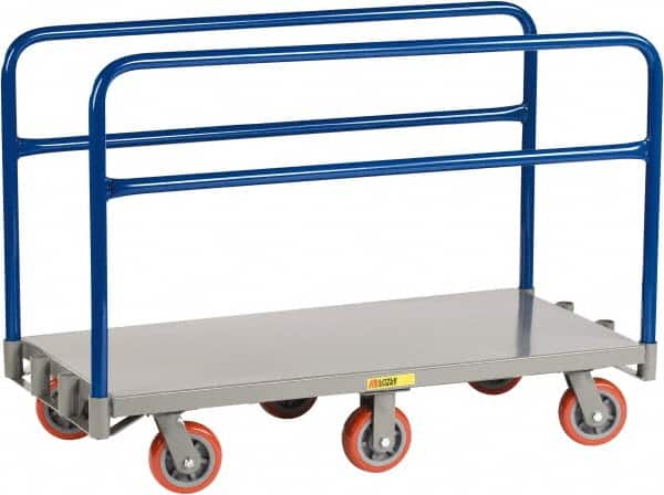 Little Giant - 3,600 Lb Capacity Steel 6-Wheeled Platform Truck - Steel Deck, 24" OAW, 60" Platform Length x 9" Platform Height, Polyurethane Casters - Americas Industrial Supply