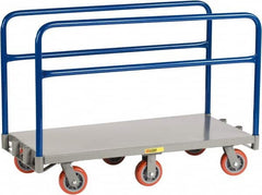 Little Giant - 3,600 Lb Capacity Steel 6-Wheeled Platform Truck - Steel Deck, 24" OAW, 60" Platform Length x 9" Platform Height, Polyurethane Casters - Americas Industrial Supply