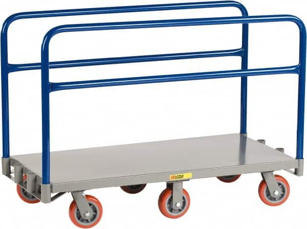 Little Giant - 3,600 Lb Capacity Steel 6-Wheeled Platform Truck - Steel Deck, 36" OAW, 72" Platform Length x 9" Platform Height, Polyurethane Casters - Americas Industrial Supply