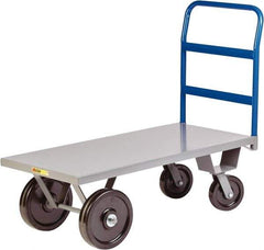 Little Giant - 5,000 Lb Capacity Steel Heavy Duty Platform Truck - Steel Deck, 30" OAW, 48" Platform Length x 16-1/2" Platform Height, Phenolic Casters - Americas Industrial Supply
