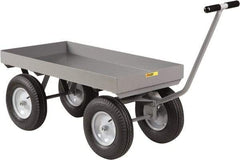 Little Giant - 3,000 Lb Capacity Steel Wagon Truck - Steel Deck, 30" OAW, 60" Platform Length x 18-1/2" Platform Height, Pneumatic Casters - Americas Industrial Supply