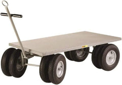 Little Giant - 3,500 Lb Capacity Steel Wagon Truck - Steel Deck, 24" OAW, 48" Platform Length x 16-1/2" Platform Height, Mold On Rubber Casters - Americas Industrial Supply