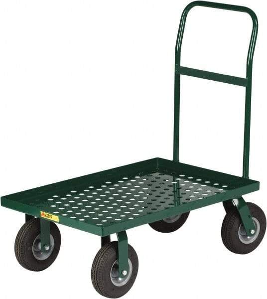 Little Giant - 1,000 Lb Capacity Steel Perforated Deck Platform Truck - Steel Deck, 24" OAW, 48" Platform Length x 11" Platform Height, Pneumatic Casters - Americas Industrial Supply