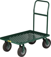 Little Giant - 1,000 Lb Capacity Steel Perforated Deck Platform Truck - Steel Deck, 24" OAW, 48" Platform Length x 11" Platform Height, Pneumatic Casters - Americas Industrial Supply
