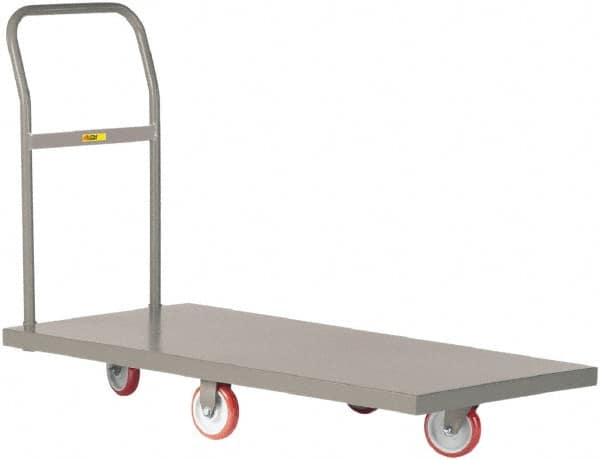 Little Giant - 1,200 Lb Capacity Steel Platform Truck - Steel Deck, 24" OAW, 48" Platform Length x 6-1/2" Platform Height, Polyurethane Casters - Americas Industrial Supply