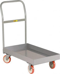 Little Giant - 1,200 Lb Capacity Steel Platform Truck - Steel Deck, 24" OAW, 48" Platform Length x 6-1/2" Platform Height, Polyurethane Casters - Americas Industrial Supply