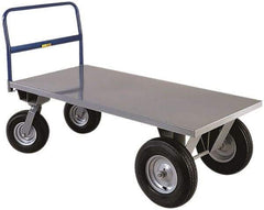 Little Giant - 2,500 Lb Capacity Steel High Deck Platform Truck - Steel Deck, 30" OAW, 72" Platform Length x 21" Platform Height, Pneumatic Casters - Americas Industrial Supply