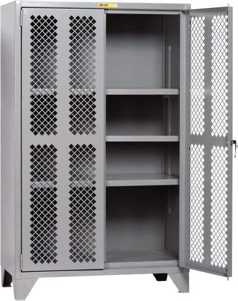 Little Giant - 3 Shelf Visible Storage Cabinet - Steel, 60" Wide x 24" Deep x 78" High, Gray - Americas Industrial Supply