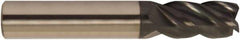 Accupro - 1/2", 4 Flute, Single End, Solid Carbide, 0.09" Corner Radius End Mill - 2-1/2" OAL, 38° Helix, Right Hand Flute, 5/8" LOC, Right Hand Cut - Americas Industrial Supply