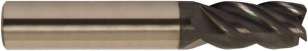 Accupro - 3/4", 4 Flute, Single End, Solid Carbide, 1/4" Corner Radius End Mill - 3" OAL, 38° Helix, Right Hand Flute, 7/8" LOC, Right Hand Cut - Americas Industrial Supply