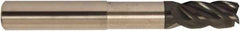 Accupro - 1/8", 4 Flute, Single End, Solid Carbide, 0.01" Corner Radius End Mill - 3" OAL, 38° Helix, Right Hand Flute, 5/32" LOC, Right Hand Cut, 3/8" Extended Reach - Americas Industrial Supply