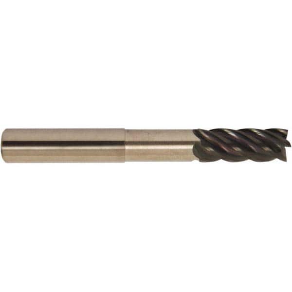Accupro - 5/8" Diam 5 Flute Solid Carbide 0.06" Corner Radius End Mill - Americas Industrial Supply