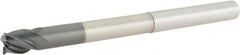 Accupro - 1/2", 4 Flute, Single End, Solid Carbide, 0.03" Corner Radius End Mill - 6" OAL, 38° Helix, Right Hand Flute, 5/8" LOC, Right Hand Cut, 3-3/8" Extended Reach - Americas Industrial Supply
