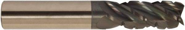 Accupro - 1/2", 4 Flute, Single End, Solid Carbide, 0.03" Corner Radius End Mill - 4" OAL, 38° Helix, Right Hand Flute, 1-5/8" LOC, Right Hand Cut - Americas Industrial Supply