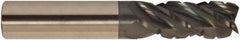 Accupro - 1/2", 4 Flute, Single End, Solid Carbide, 0.03" Corner Radius End Mill - 4" OAL, 38° Helix, Right Hand Flute, 1-5/8" LOC, Right Hand Cut - Americas Industrial Supply