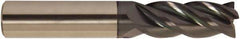 Accupro - 1/2", 1" LOC, 1/2" Shank Diam, 3" OAL, 4 Flute, Solid Carbide Square End Mill - Single End, AlTiCrN Finish, Spiral Flute, 38° Helix, Centercutting, Right Hand Cut, Right Hand Flute, Series HS - Americas Industrial Supply