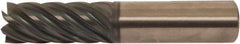 Accupro - 5/8", 3-1/4" LOC, 5/8" Shank Diam, 6" OAL, 7 Flute, Solid Carbide Square End Mill - Single End, AlTiCrN Finish, Spiral Flute, 38° Helix, Right Hand Cut, Right Hand Flute, Series HS - Americas Industrial Supply