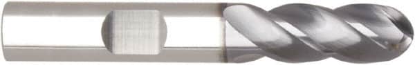 Niagara Cutter - 5/8" Diam, 1-1/4" LOC, 4 Flute Solid Carbide Ball End Mill - AlTiN Finish, Single End, 3-1/2" OAL, 5/8" Shank Diam, Spiral Flute - Americas Industrial Supply