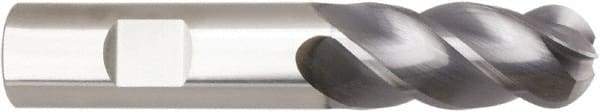 Niagara Cutter - 5/8" Diam, 1-1/4" LOC, 4 Flute Solid Carbide Ball End Mill - AlTiN Finish, Single End, 3-1/2" OAL, 5/8" Shank Diam, Spiral Flute - Americas Industrial Supply