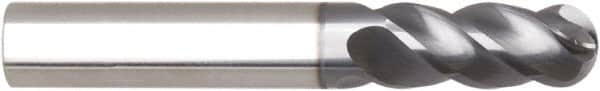 Niagara Cutter - 16mm Diam, 48mm LOC, 4 Flute Solid Carbide Ball End Mill - AlTiN Finish, Single End, 93mm OAL, 16mm Shank Diam, Spiral Flute - Americas Industrial Supply