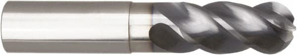 Niagara Cutter - 1" Diam, 2" LOC, 4 Flute Solid Carbide Ball End Mill - AlTiN Finish, Single End, 5" OAL, 1" Shank Diam, Spiral Flute - Americas Industrial Supply