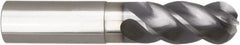 Niagara Cutter - 1" Diam, 2" LOC, 4 Flute Solid Carbide Ball End Mill - AlTiN Finish, Single End, 5" OAL, 1" Shank Diam, Spiral Flute - Americas Industrial Supply