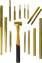 Mayhew - 15 Piece Punch & Chisel Set - 3/8 to 1/2" Chisel, 1/8 to 3/4" Punch, Round Shank - Americas Industrial Supply