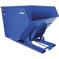 Vestil - 6,000 Lb Load Capacity, 4 Cu Yd, Steel Self-Dumping Hopper - 72-11/16" Wide x 79-3/8" Long x 64-3/8" High, Blue - Americas Industrial Supply