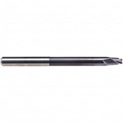 Emuge - 10mm Diam, 8mm LOC, 2 Flute Solid Carbide Roughing & Finishing End Mill - TiAlN Finish, 100mm OAL, 10mm Shank Diam, Cylindrical Shank, 30° Helix, Extra Long Length - Americas Industrial Supply