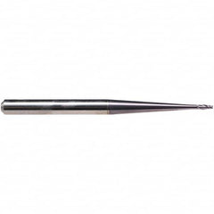 Emuge - 3mm Diam, 3.5mm LOC, 2 Flute Solid Carbide Roughing & Finishing End Mill - TiAlN Finish, 80mm OAL, 6mm Shank Diam, Cylindrical Shank, 30° Helix, Extra Long Length - Americas Industrial Supply