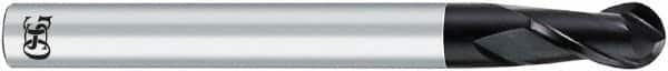 OSG - 10mm Diam, 18mm LOC, 2 Flute Solid Carbide Ball End Mill - WXL Finish, Single End, 180mm OAL, 10mm Shank Diam - Americas Industrial Supply