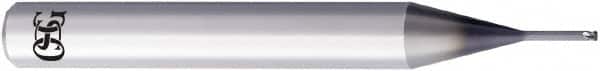 OSG - 1mm, 4 Flute, Single End, Solid Carbide, 0.2mm Corner Radius End Mill - 50mm OAL, 30° Helix, Right Hand Flute, 0.4mm LOC, Right Hand Cut, 8mm Extended Reach - Americas Industrial Supply