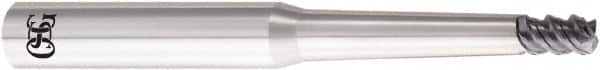 OSG - 3mm, 3 Flute, Single End, Solid Carbide, 0.8mm Corner Radius End Mill - 80mm OAL, 55° Helix, Right Hand Flute, 4.5mm LOC, Right Hand Cut, 20mm Extended Reach - Americas Industrial Supply