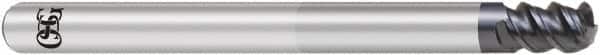 OSG - 10mm, 3 Flute, Single End, Solid Carbide, 2mm Corner Radius End Mill - 120mm OAL, 55° Helix, Right Hand Flute, 15mm LOC, Right Hand Cut, 70mm Extended Reach - Americas Industrial Supply