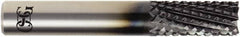 OSG - 1/2" Diam, 1" LOC, Drill Point End, Solid Carbide Diamond Pattern Router Bit - Right Hand Cut, 3" OAL, 1/2" Shank Diam, Use on Carbon Fiber, Honeycomb Core, Carbon - Americas Industrial Supply