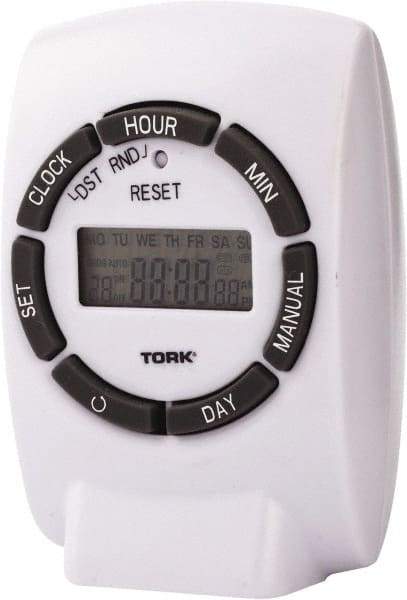 TORK nsi - 7 Day Indoor Digital Electrical Timer - 20 On/Off, 125 VAC, 1,875 Watts, 20 Modes - Americas Industrial Supply