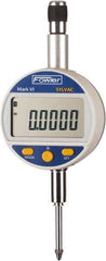 Fowler - 0 to 25mm Range, 0.00005" Graduation, Electronic Drop Indicator - Center Lug Back, Accurate to 0.00016", Inch & Metric System, LCD Display - Americas Industrial Supply