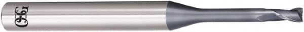 OSG - 0.2mm, 0.3mm LOC, 4mm Shank Diam, 45mm OAL, 2 Flute, Solid Carbide Square End Mill - Single End, WXL Finish, 30° Helix, Centercutting, Right Hand Cut, Right Hand Flute - Americas Industrial Supply