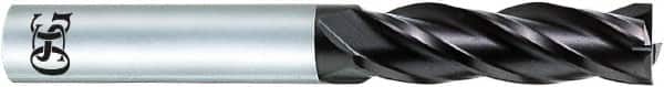 OSG - 9mm, 28mm LOC, 10mm Shank Diam, 80mm OAL, 4 Flute, Solid Carbide Square End Mill - Single End, WXL Finish, 30° Helix, Centercutting, Right Hand Cut, Right Hand Flute - Americas Industrial Supply
