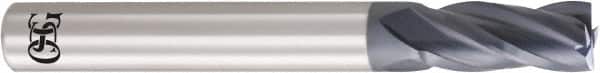 OSG - 4.5mm, 11mm LOC, 6mm Shank Diam, 45mm OAL, 4 Flute, Solid Carbide Square End Mill - Single End, WXL Finish, 30° Helix, Centercutting, Right Hand Cut, Right Hand Flute - Americas Industrial Supply