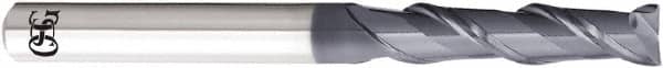 OSG - 1.3mm, 5.2mm LOC, 4mm Shank Diam, 45mm OAL, 2 Flute, Solid Carbide Square End Mill - Single End, WXL Finish, 40° Helix, Centercutting, Right Hand Cut, Right Hand Flute, Series 3723 - Americas Industrial Supply