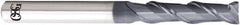 OSG - 1.3mm, 5.2mm LOC, 4mm Shank Diam, 45mm OAL, 2 Flute, Solid Carbide Square End Mill - Single End, WXL Finish, 40° Helix, Centercutting, Right Hand Cut, Right Hand Flute, Series 3723 - Americas Industrial Supply