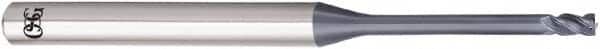OSG - 1.4mm, 2.1mm LOC, 4mm Shank Diam, 60mm OAL, 4 Flute, Solid Carbide Square End Mill - Single End, WXL Finish, 35° Helix, Centercutting, Right Hand Cut, Right Hand Flute - Americas Industrial Supply